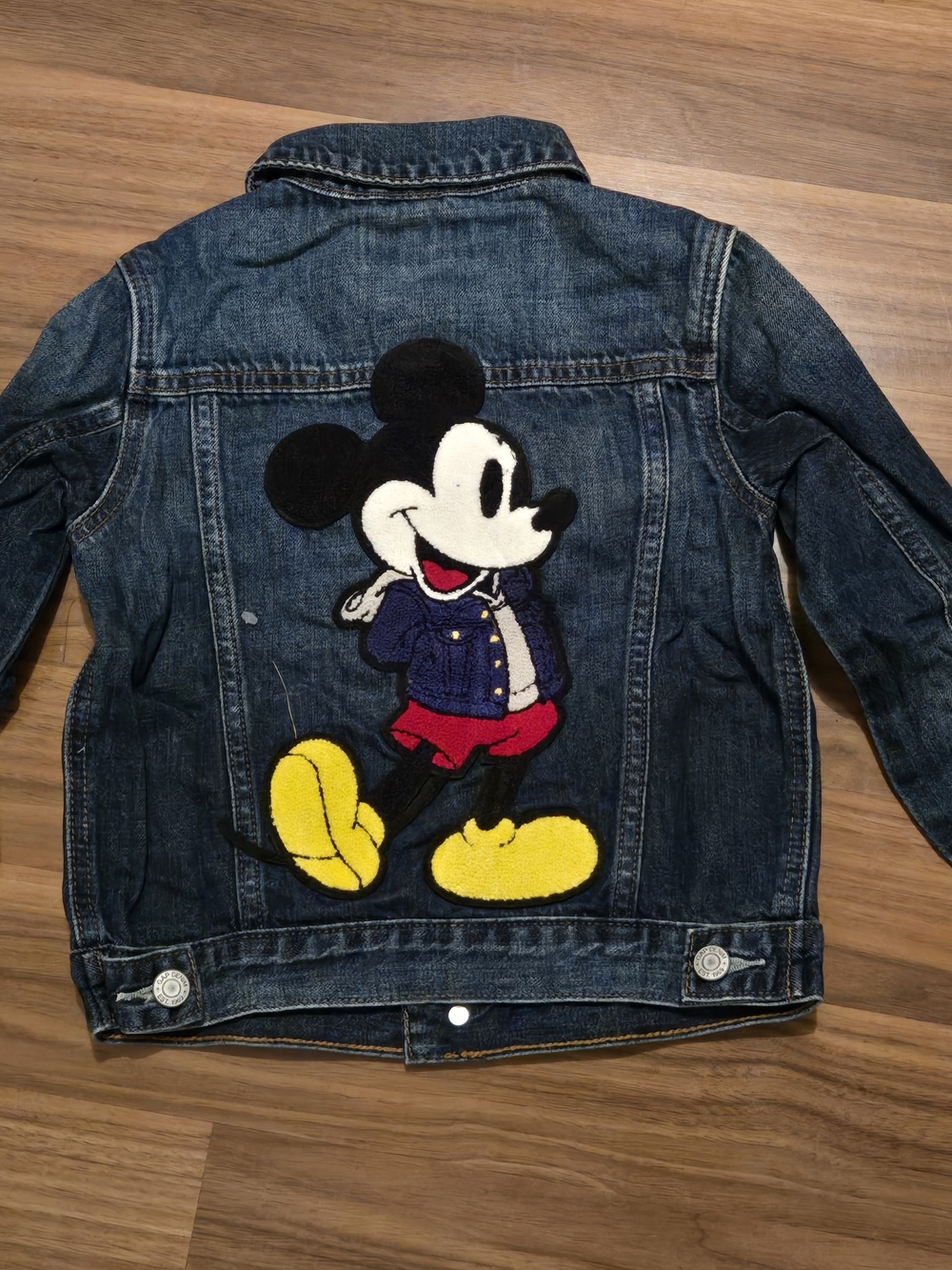 GAP Kids Dark Blue Denim Jacket with Mickey Patch